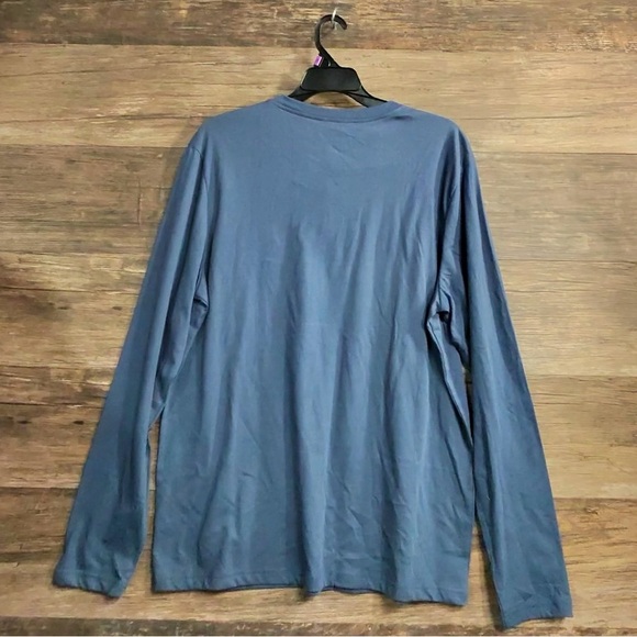 Croft & Barrow Men's Slate Blue Henley Long Sleeve Shirt - Picture 2 of 8